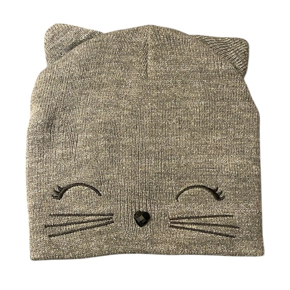 Justice Other - Justice Shimmering Silver Cat Knit Winter Beanie
